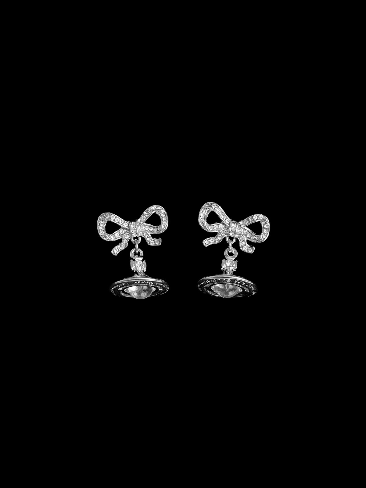 Vivienne W. Ribbon Orb Drop Earrings