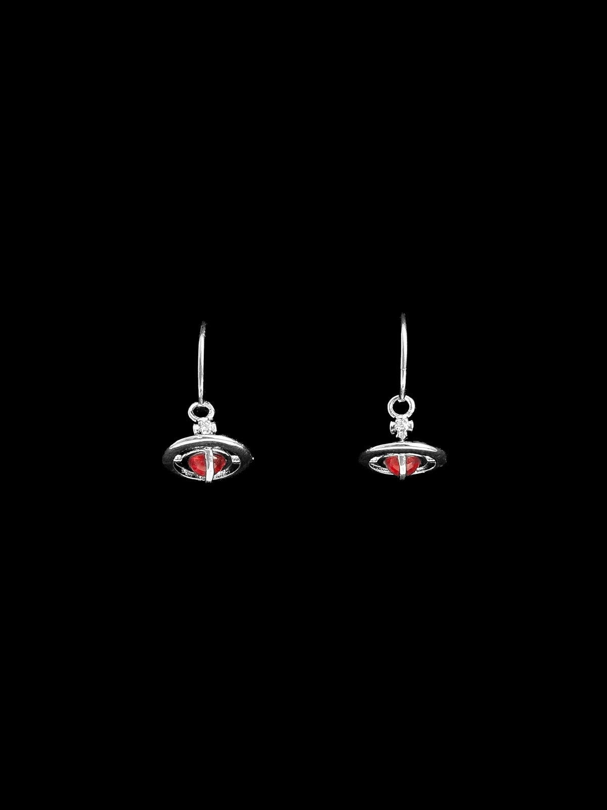 Vivienne W. Mini Orb Drop Earrings – Red