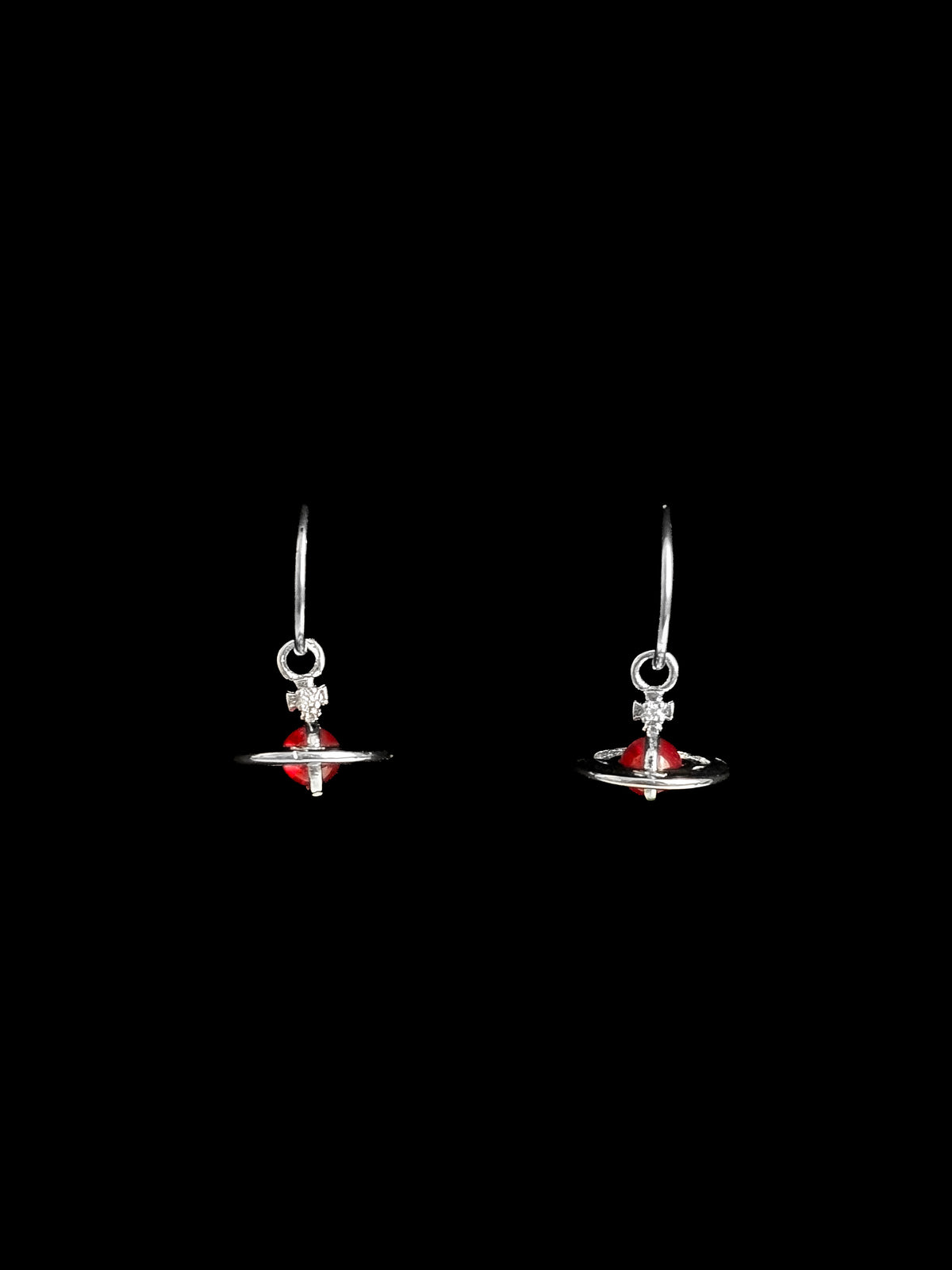 Vivienne W. Mini Orb Drop Earrings – Red