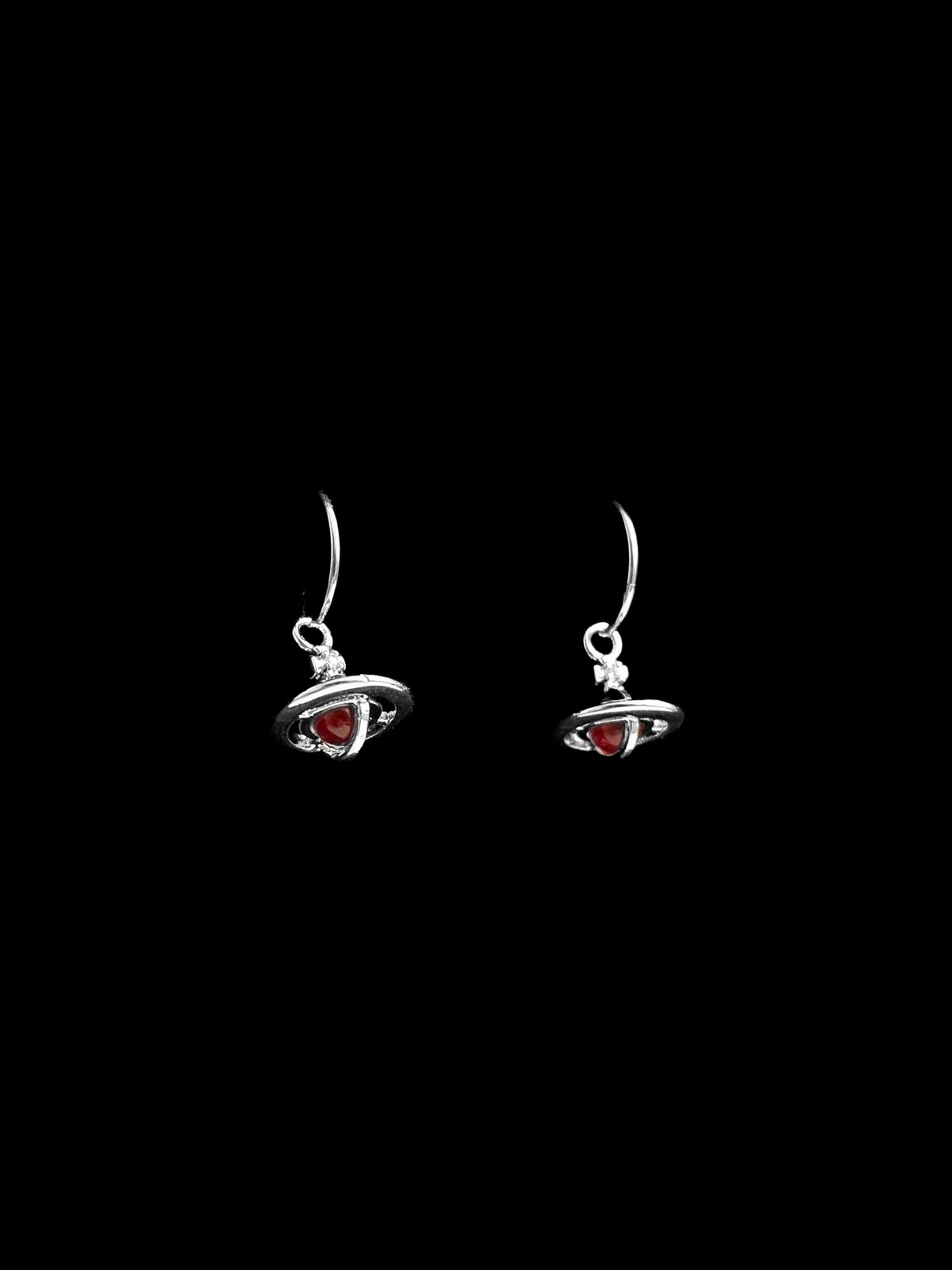 Vivienne W. Mini Orb Drop Earrings – Red