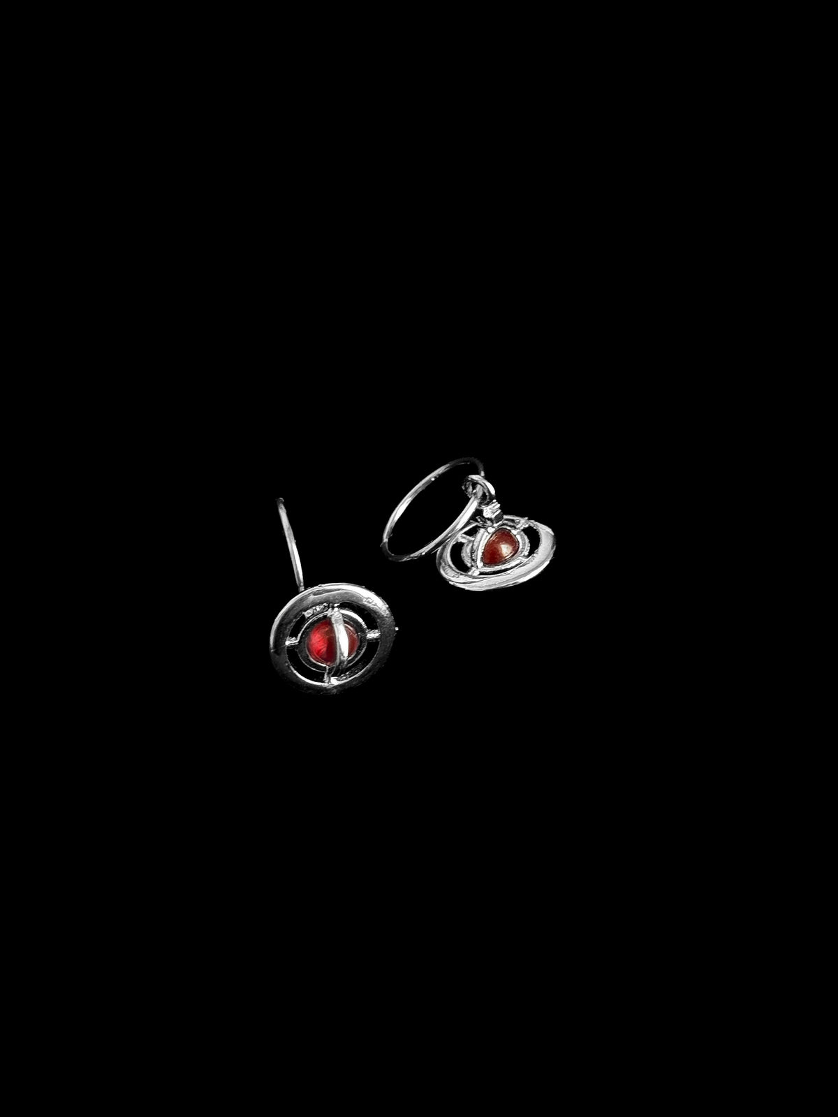 Vivienne W. Mini Orb Drop Earrings – Red