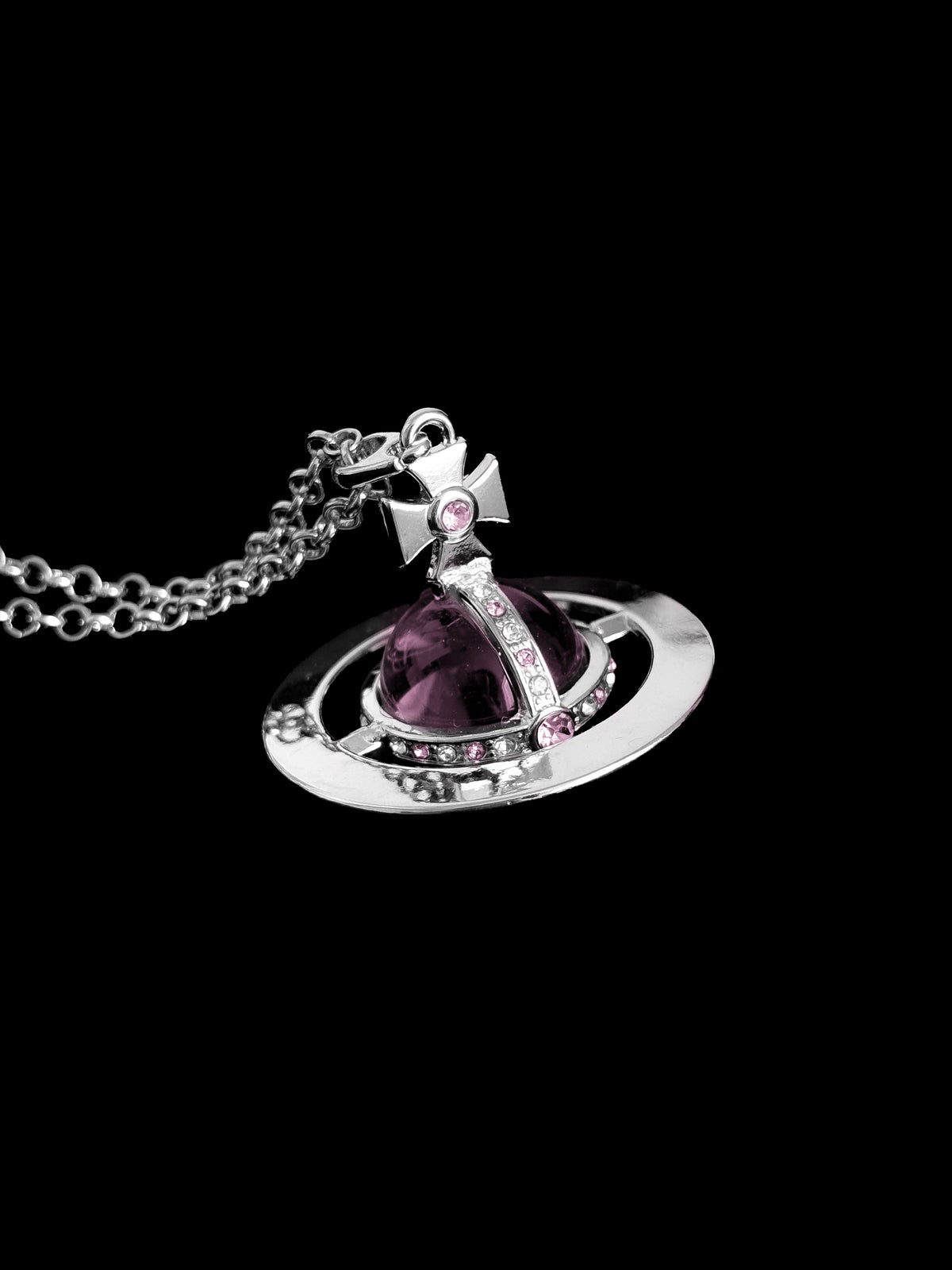Vivienne W. Pink Crystal Orb Necklace