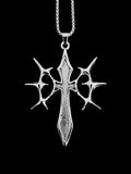 Thorn Cross Silver Pendant Necklace