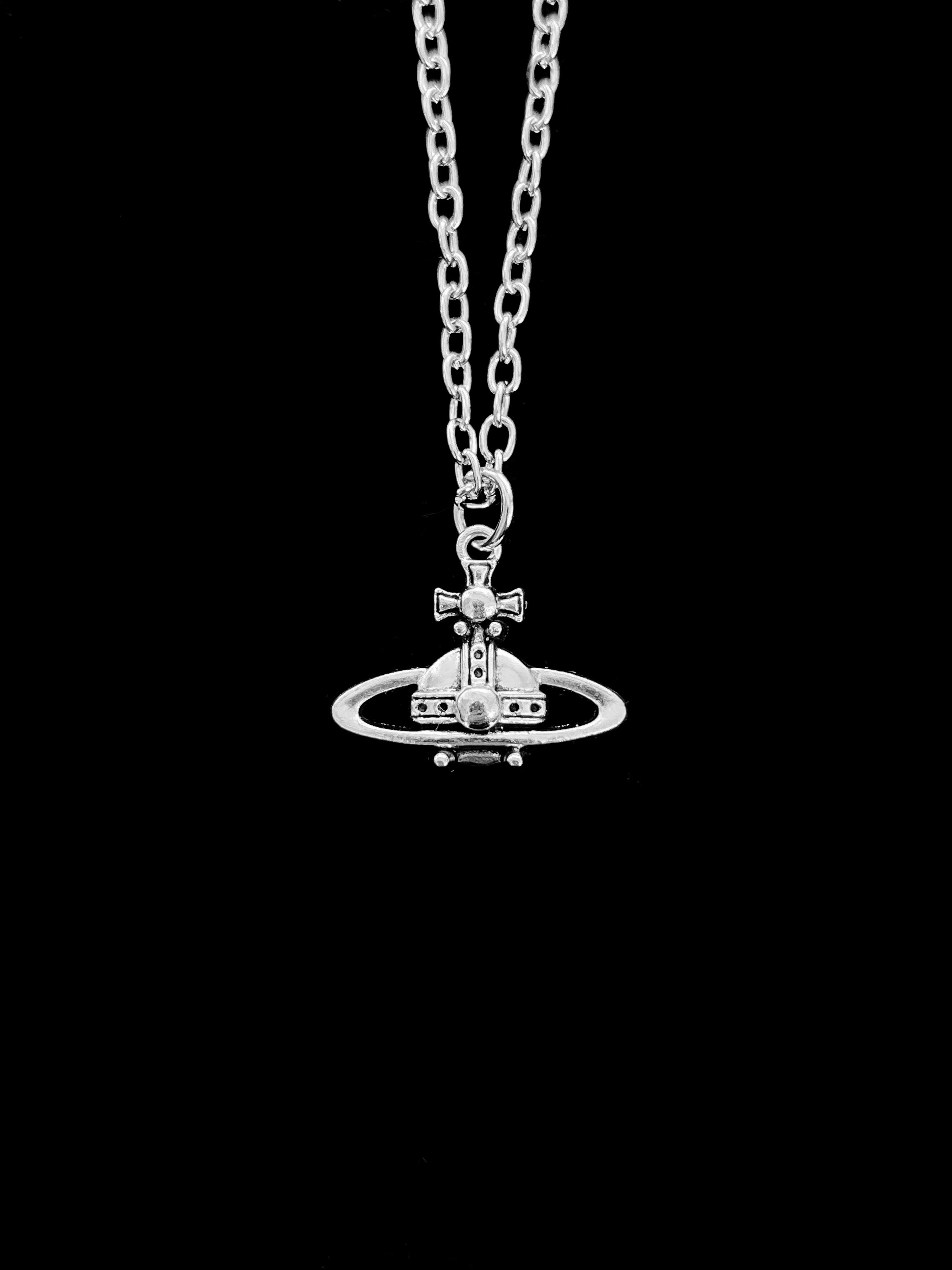 Mini Silver Orb Pendant Chain Necklace