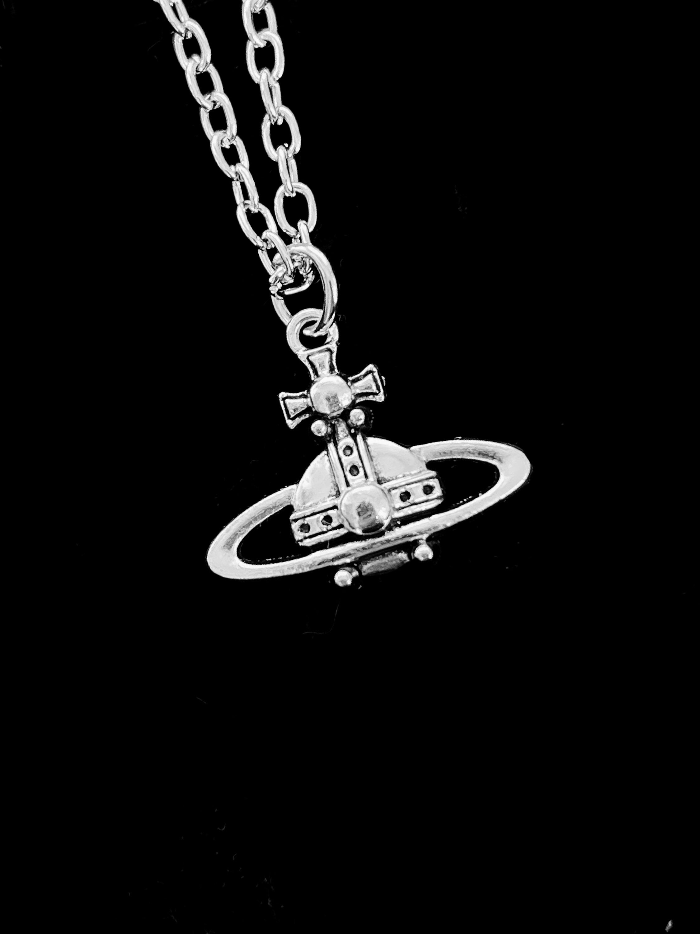 Mini Silver Orb Pendant Chain Necklace