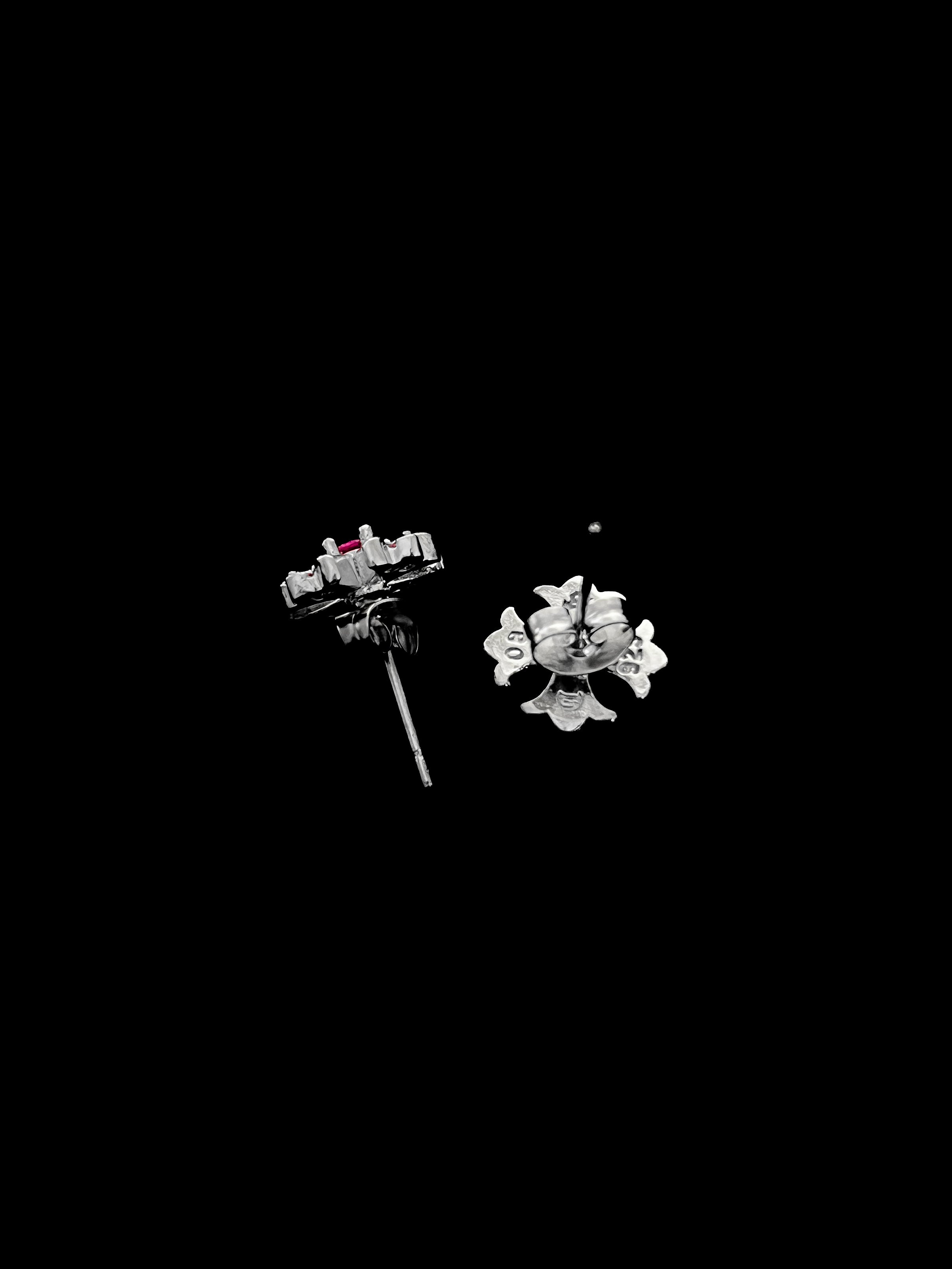 Ruby Crystal Floral Cross